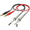 Fine pitch measuring leads, 1.2m, gold-plated 4mm plugs, 1 x red, 1 x black