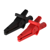 Set 2 clamps, red/black, for use with 2mm banana plugs