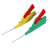 QFP IC clips 0.2 to 0.5mm pitch, short, 1 pair yellow/green