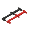Set 2 rail clip connectors, 4mm, red/black